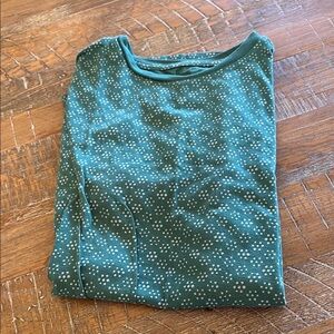 Goodfellow & Co Dark Teal Top with Pink Dot Print